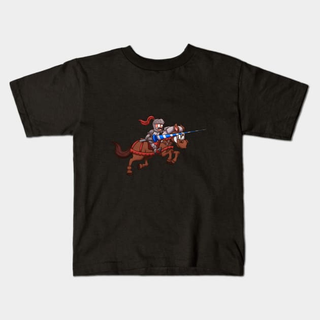 Jousting Knight Kids T-Shirt by TheMaskedTooner